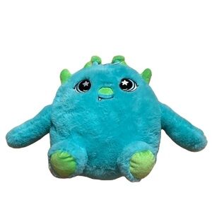 Fiesta Monster Backpack Plush Fuzzy Blue Kids Book Bag NEW Zip